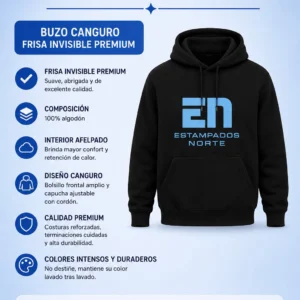 Buzo Canguro Personalizado Frisa Invisible FICHA