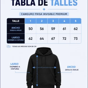 Buzo canguro frisa invisible premium unisex talles 2