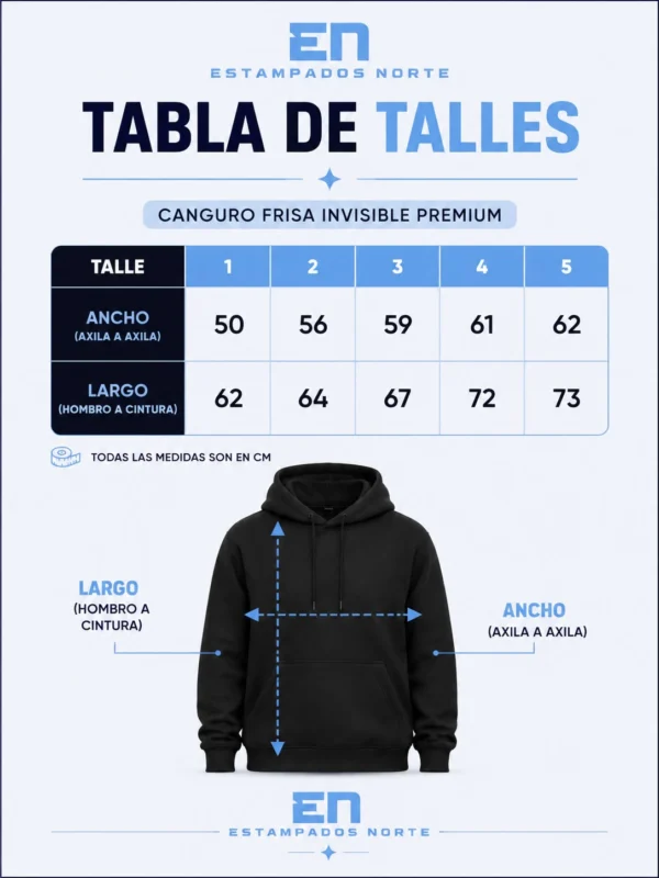 Buzo canguro frisa invisible premium unisex talles 2