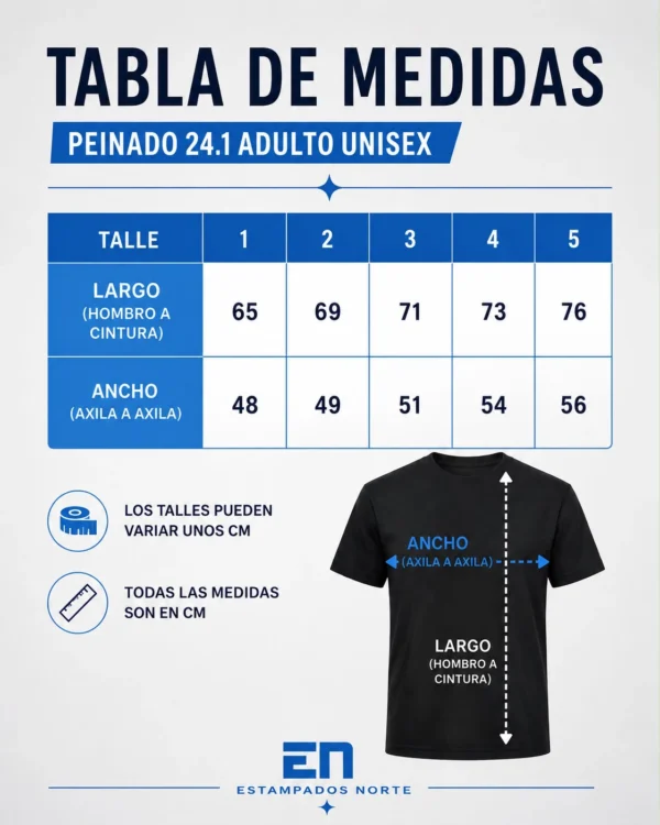 PACK REMERAS ALGODON PEINADO UNISEX x 3 unidades talles