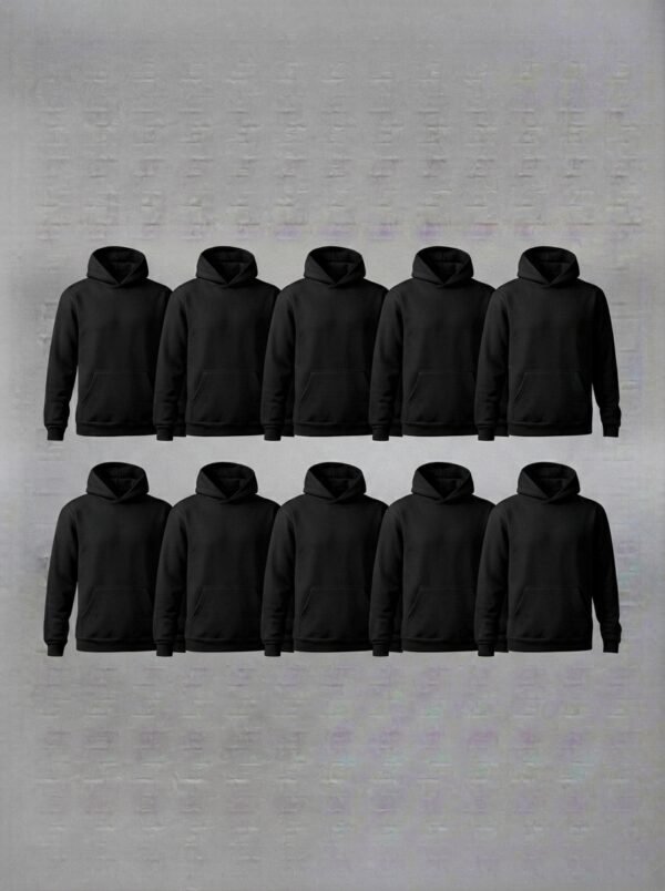 Buzo canguro frisa invisible premium unisex liso negro Buzo canguro frisa invisible premium unisex vertical